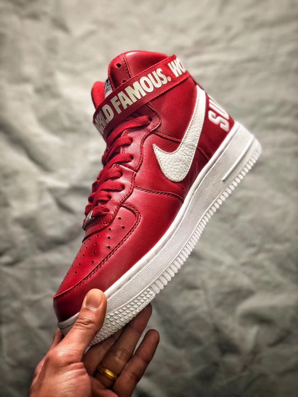 Authentic Superme X Nike Air Force 1 SP High Red GS